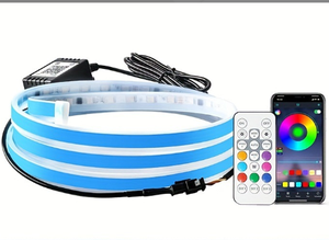 ไฟเดย์ไลท์ LED แบบไล่สีคู่ 24V สำหรับรถบรรทุก แถบไฟนำแสงบางเฉียบ ไฟเลี้ยว ไฟท้าย - Product Image 2