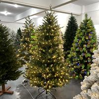 Arbre de Noël classique en PE écologique pré-éclairé, en couches, vente en gros d'usine