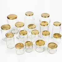 Bocaux en verre de qualité alimentaire, résistants à la chaleur, pour confiture, miel, cornichons, avec couvercle métallique