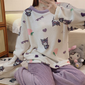 <span class=keywords><strong>Pigiama</strong></span> Invernale Caldo da <span class=keywords><strong>Donna</strong></span> in Pile, Set <span class=keywords><strong>Pigiama</strong></span> in Pile Spesso di Flanella Felpato per l'Inverno - Product Image 4