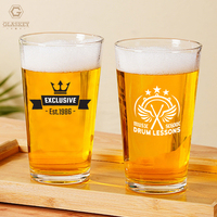 Tasse en verre épaissie en forme de V 16 onces Restaurant Basics Verre à mélanger Verres à bière Verre à pinte Logo personnalisé