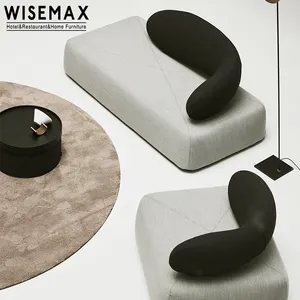 WISEMAX MUEBLES Diseño único vestíbulo del hotel comercial espera sofá conjunto estilo italiano tela sofá chaise sofá para sala de estar