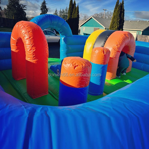 Alquiler de fiestas, puente inflable de aire para niños, Tobogán, carrera de obstáculos inflable, casa de rebote inflable de dinosaurio, carrera de obstáculos - Product Image 2