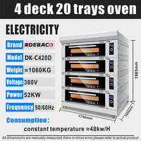 Four à sole industriel électrique et à gaz, neuf, automatique, 4 niveaux, 20 plateaux, en acier inoxydable, haute productivité, pour boulangerie commerciale