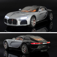 Modèle de voiture moulé sous pression 1:24 Bugatti Atlantic avec roues de retrait son et lumière Mobile décorer ornement modèle de voiture en métal jouets