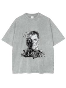 Réalisateur <span class=keywords><strong>Paul</strong></span> Thomas Anderson T-Shirts Summer 100% Cotton Drop Shoulder Crewneck Heavyweight Acid Wash - Product Image 3