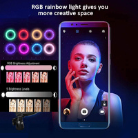 Anneau lumineux de bureau pour Selfie motif arc-en-ciel, 10 pouces, réglable (MJ26), éclairage annulaire coloré avec trépied, lampe pour téléphone portable, meilleure vente