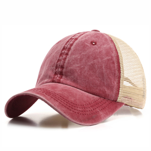 Gorra trasera de malla de lona lavada para hombres y mujeres, gorra de béisbol de lona, gorra de béisbol, parche con logotipo personalizado - Product Image 4
