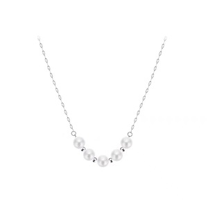 Collar de Perlas con Cadena Chapada en Oro de 18K, Delicado Collar con Colgante de Perlas para Niñas y Mujeres, Regalos - Product Image 5