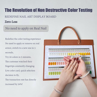 Nuancier carré professionnel amovible pour salon, en acrylique et cuir, pour vernis gel et faux ongles magnétiques