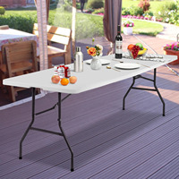 Table à manger rectangulaire pliante moderne avec hauteur réglable pour une utilisation extérieure peu encombrante