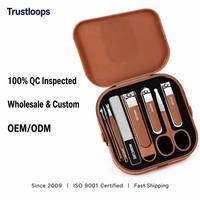 Trustloops Kit de manucure personnalisé sous marque privée, coupe-ongles, kit anti-éclaboussures, limes à ongles, OEM ODM, faible MOQ, échantillon
