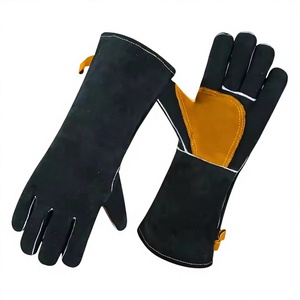 Guantes de Soldadura Reforzados de Piel de Vacuno, Resistentes, Industriales, de Seguridad, para Bomberos, Barbacoa, Anti-Vibración - Product Image 4
