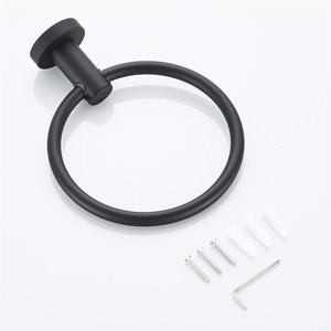 Usine en acier inoxydable noir <span class=keywords><strong>anneau</strong></span> de serviette de bain mural porte-serviettes ensemble de porte-serviettes vêtements chapeau crochets pour salle de bain - Product Image 2