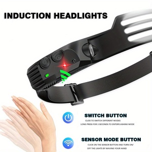 Linterna frontal LED COB recargable de alta potencia a prueba de agua para camping, con sensor, brillante, linterna de cabeza, linterna de mano. - Product Image 4