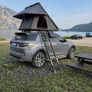 2 orang aluminium cangkang keras Segitiga atap tenda atas berbagai mobil satu lapisan kain Oxford tahan air lipat penggunaan luar ruangan - Product Image 5