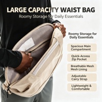YOUK Sac banane léger personnalisé avec fermeture éclair, logo sur mesure, pour essentiels quotidiens, 9L, usine BSCI