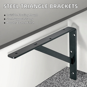 HDF Factory Low Price Wholesale Metal Powder Coating Triangle <b>Brackets</b> <b>Black</b> Floating Shelf Support Wall <b>Brackets</b> - Product Image 2