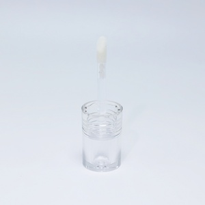 Stock New All <b>Clear</b> Round 8ML 7ML Empty Lip <b>Gloss</b> Wand Tube Container Big Brush Applicator Plastic Lipgloss Bottle Tubes No Logo - Product Image 4