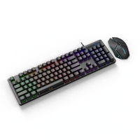 Nouveau clavier et souris de jeu mécaniques - Combo filaire 104 touches rétroéclairées RGB, design ergonomique anti-chute pour bureau/ordinateur portable