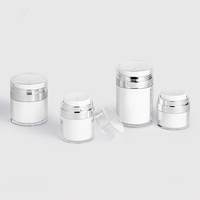 Pot Airless Double Couche en Plastique 15ml 30ml 50ml avec Pompe, Modèle LX-1051, Impression UV, pour Crème Solaire et Crème Contour des Yeux