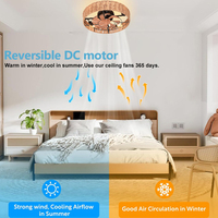 Nouveautés Logement E27 Salon Maison Ferme Cagé Led Ventilateur de Plafond Lumière avec Télécommande