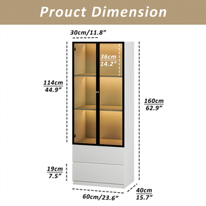 Wholesale Modern Wooden Panel Kitchen <strong>Cupboard</strong> Glass Display Showcase LED Drawer Storage Home Bar Entry Cabinet - Product Image 6