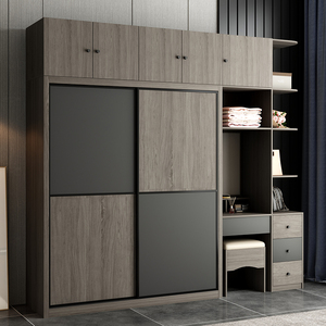 Conjunto de muebles modernos de MDF para Villa, Tatami gris, Hotel, dormitorio, Suite, cama con almacenamiento, mesita de noche, armario, escritorio, <span class=keywords><strong>2022</strong></span> - Product Image 3