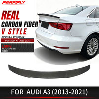 Kit carrosserie Perfiply style V, véritable fibre de carbone, aileron arrière pour AUDI A3 S3 RS3 8V 2013-2021, aileron de coffre