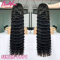 Peluca de Encaje HD Transparente 13x4 para Mujeres Afroamericanas, Ondas Profundas, Pelucas Frontales de Encaje HD 13x6, Pelucas de 40 Pulgadas, Cabello Humano Virgen con Frente de Encaje