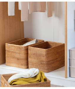 Woven Rectangular Knitting Rattan <strong>Storage</strong> <strong>Basket</strong> Vietnamese Rattan <strong>Basket</strong> Customized Eco-Friendly <strong>Wicker</strong> <strong>Basket</strong> - Product Image 5