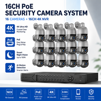 Système de caméra de sécurité PoE 4K, kit NVR 8CH 16CH 32CH, détection humaine par IA, vision nocturne couleur pour la sécurité à domicile