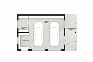 <span class=keywords><strong>Structure</strong></span> préfabriquée en <span class=keywords><strong>bois</strong></span> avec fonction de stockage/salle d'outils <span class=keywords><strong>Garage</strong></span> double avec toit en pente et porche - Product Image 4