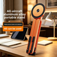 Support de tablette pliable en aluminium, réglable, rotation à 360°, base croisée, support de bureau universel stable, pour la maison, le bureau, le studio