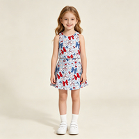 Ensemble de vêtements de yoga et de sport pour bébés filles, avec nœuds, gilet de baseball et jupe courte, thème 4 juillet