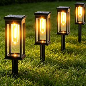 Lampes solaires LED étanches IP67 pour l'extérieur, style lanterne, pour allées, chemins, jardins, pelouses, patios, décoration - Product Image 4