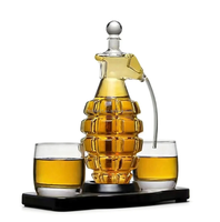 Decantador de Whisky con Forma de Granada Personalizado al por Mayor, Juego de Botellas de Vidrio, Garrafa, Botella de Licor, Dispensador de Vodka, Vino y Whisky