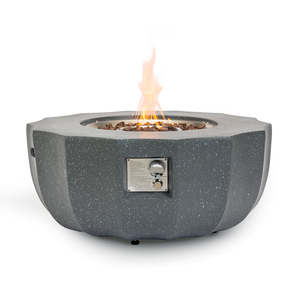 40000BTU Petal-Shaped Propane Gas <b>Fire</b> Bowl Eco-Friendly Concrete Square Indoor/Outdoor <b>Fire</b> <b>Pit</b> <b>Table</b> Patio Garden Parties - Product Image 4