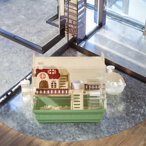 Maisonnette pour petits animaux en acrylique transparent |   <span class=keywords><strong>Cage</strong></span> d'intérieur résistante à l'eau avec cadre en fer, plateau et boîte en plastique pour hamster - Product Image 3