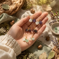 Boucles d'oreilles pendantes bohèmes tissées à la main en pierres naturelles, améthyste, grenat, grappe de cristaux, boucles d'oreilles à crochet en pierres précieuses pour femmes
