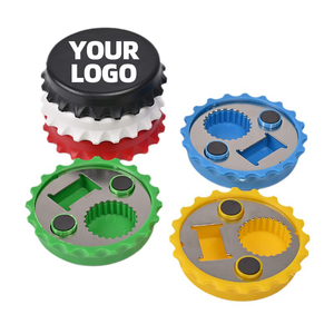 Personalized Round Beer Cap Shape Fridge Magnet Custom Magnetic Bottle Opener and Promotional Coaster for Bar and Home Use