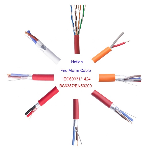 HOTION Fire Resistant Cable Stranded BS6387 EN50200 PH30 PH120 2 Cores 4 Cores 1.5mm 2.5mm Shielded Fire Proof Rated Alarm Cable