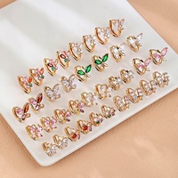 Oro Joyeria Petites Boucles d'Oreilles Huggie en Plaqué Or 18K avec Zircons, Modèles de Bijoux pour Femme au Détail et en Gros