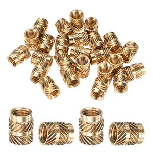 Inserts filetés à sertir thermiquement en laiton, métriques, à corps moleté, type écrou en T, filetage femelle, M4-M10, classe 4.8 6.8, droite - Product Image 1