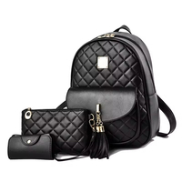 PU cuir Campus Cartable 3 pièces ensemble femme loisirs Shopping sac à main sac à bandoulière dames léger Portable sac à dos