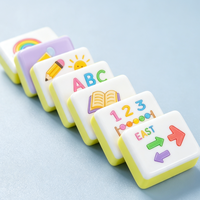 Jeu de Mahjong américain en acrylique grand format avec tuiles numérotées sur le thème des dinosaures gravées, pour 4 joueurs, idéal pour les fêtes