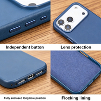 Coques de téléphone portable en cuir PU de style professionnel, personnalisables, anti-traces de doigts, magnétiques, compatibles avec la charge sans fil et antichoc, pour la vente en gros