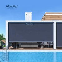 Alphalunotec — rideau Vertical, auvent pare-soleil manuel, en tissu de sécurité, avec fermeture éclair, store à roulettes pour l'extérieur