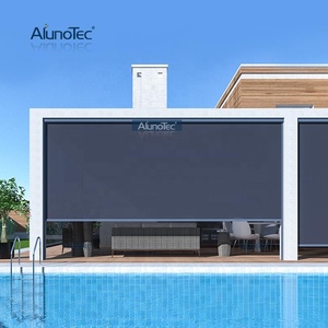 Alphalunotec — rideau <span class=keywords><strong>Vertical</strong></span>, auvent pare-soleil <span class=keywords><strong>manuel</strong></span>, en tissu de sécurité, avec fermeture éclair, <span class=keywords><strong>store</strong></span> à roulettes pour l'extérieur - Product Image 2