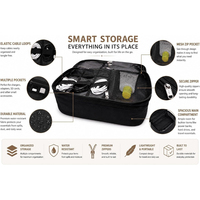 Organisateur de câbles de voyage pour salon, étui double couche pour accessoires électroniques, sac de rangement portable pour cordons et chargeurs